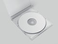 White disk with opened transparent package . 3d rendering Royalty Free Stock Photo