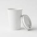 White disposable cup with lid isolated on white background Royalty Free Stock Photo