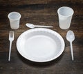 White disposable dishware set Royalty Free Stock Photo