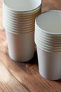 White disposable paper cups for coffee and tea.A lot. Royalty Free Stock Photo
