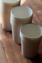 White disposable paper cups for coffee and tea.A lot. Royalty Free Stock Photo
