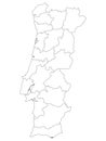 Districts Map of Portugal