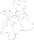 White districts map of OFFENBACH AM MAIN, GERMANY