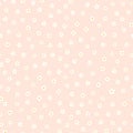 White ditsy flower seamless vector background. Floral pattern with small white flowers on light pink. Liberty style Royalty Free Stock Photo