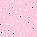 White ditsy flowers seamless vector background pink. Floral repeating pattern small flowers. Ditsy print. Seamless texture Surface Royalty Free Stock Photo