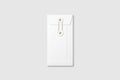 White DL size String and Washer Envelope Mockup on light grey background. Royalty Free Stock Photo