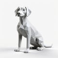 Low Poly Triangular Dog Sculpture With Realistic Detail