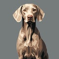 8bit Weimaraner Digital Painting: Lovable And Loyal Dog Art