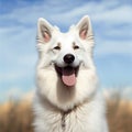 Graceful Composure - Portrait of a White Dog Sitting