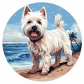 West Highland Terrier Beach Painting: A Delightful Coastal Canine