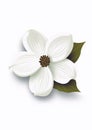 White Dogwood Flower Vector Illustration With Subtle Irony