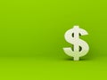 White dollar currency symbol on green background Royalty Free Stock Photo