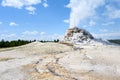 White Dome Geyser erupting in the Great Fountain Group, Yellowstone National Park, USA Royalty Free Stock Photo