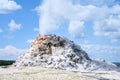 White Dome Geyser erupting in the Great Fountain Group, Yellowstone National Park, USA Royalty Free Stock Photo