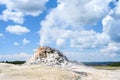 White Dome Geyser erupting in the Great Fountain Group, Yellowstone National Park, USA Royalty Free Stock Photo