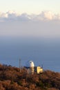 White dome of the telescope of the observatory in Simeiz