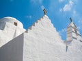 A white domed greek church in Mykonos, Greece. Royalty Free Stock Photo