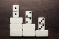 White domino pieces win concept background