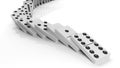 White domino tiles falling in a row Royalty Free Stock Photo