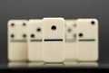 White dominoes showing leader or winner Royalty Free Stock Photo