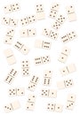 White Dominos Shuffled Game Mixed Up Tiles Pieces