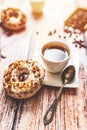 White donut with chocolate sprinkle