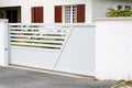 White door aluminum modern sliding gate home portal of suburb city house