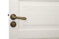 White door with vintage handle and lock
