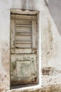 White door with flaking paintwork Royalty Free Stock Photo