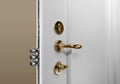 White door with golden handle Royalty Free Stock Photo