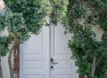 White door in Oia Royalty Free Stock Photo