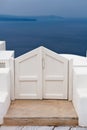 White door on Santorini Royalty Free Stock Photo