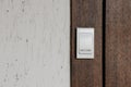 White doorbell close up. Place for your text