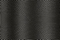 White dot on black halftone vector texture. Diagonal dotted gradient. Circular dotwork surface for vintage effect Royalty Free Stock Photo