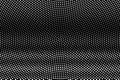 White dots on black background. Centered halftone vector texture. Horizontal dotwork gradient for vintage effect Royalty Free Stock Photo