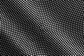 White dots on black background. Centered halftone vector texture. Rough dotwork gradient Royalty Free Stock Photo