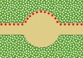 White dots on green with a large copy space centrally