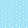 White Dots On Light Blue Seamless Pattern Background Vector