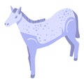 White dotted horse icon, isometric style