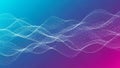 White Dotted Wave Patterns Forming Abstract Sound Waves Or Data Streams On A Blue To Pink Gradient Background Royalty Free Stock Photo