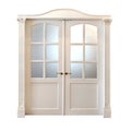 White double-leafed door of classical design
