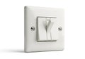 White double light switch isolated on white background Royalty Free Stock Photo