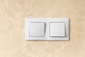 White double wall switch copy space Royalty Free Stock Photo