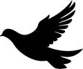 white dove Black Silhouette Generative Ai Royalty Free Stock Photo