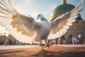 White dove carrying. Generate Ai