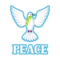 White dove of peace bears olive branch Royalty Free Stock Photo