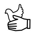 White dove symbol design Royalty Free Stock Photo