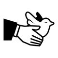 White dove symbol design Royalty Free Stock Photo