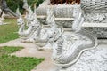 White dragon around the church in thailand