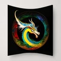 White dragon head on a black background. Generative AI Illistration of ancient white dragon on black background. Dragons